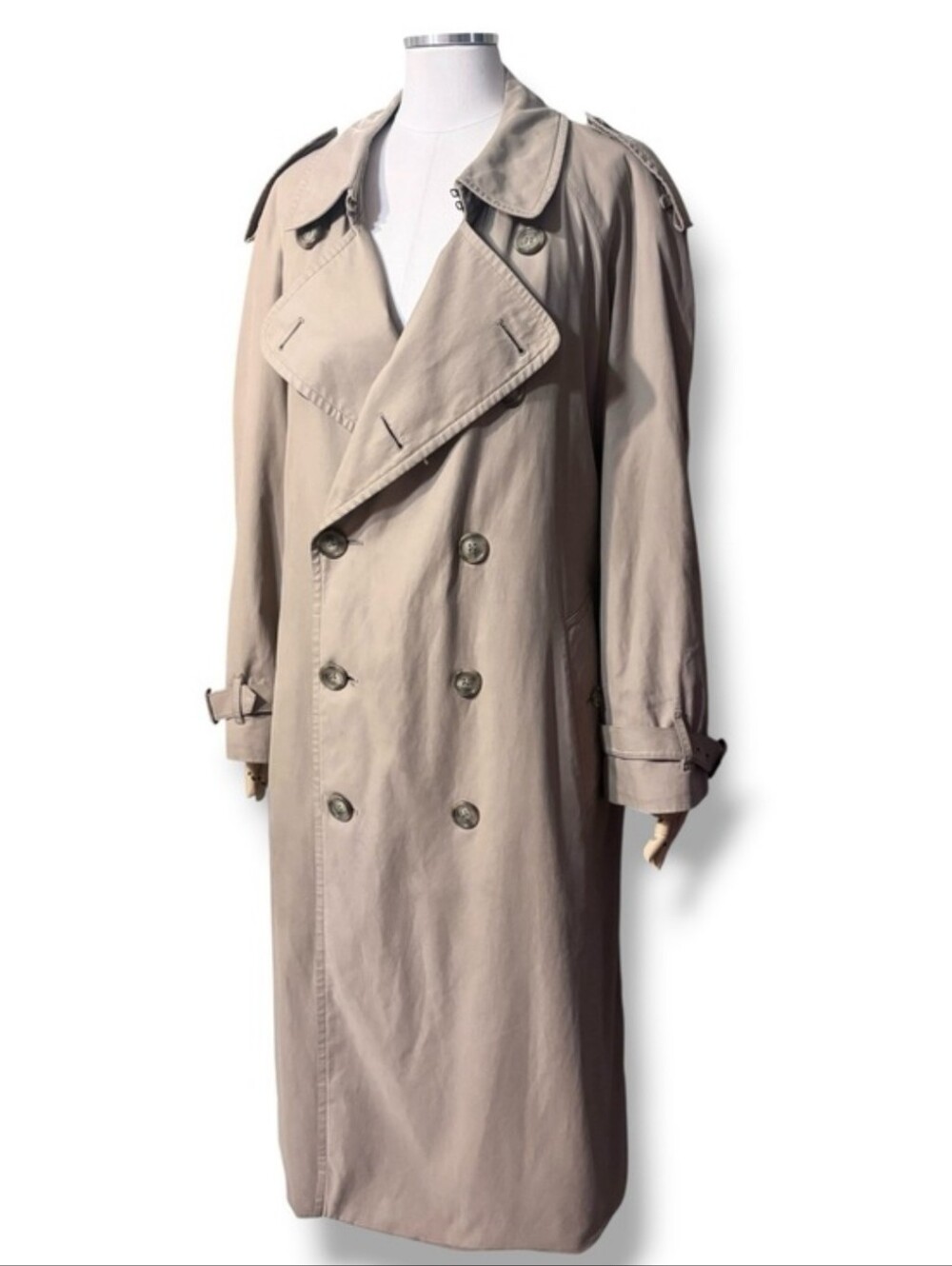 BROOKS BROTHERS Tan Belted Double-Breasted Trench Size Large